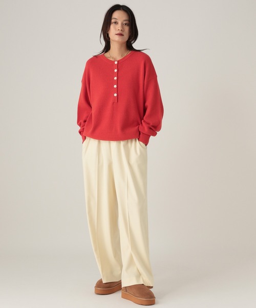 Elura（エルーラ）の「ウールライクワイドパンツ/596038（その他パンツ・レディース・ネイビー/オフホワイト/ライトグレー・MEDIUM/LARGE/FREE(S)）」の4枚目の写真