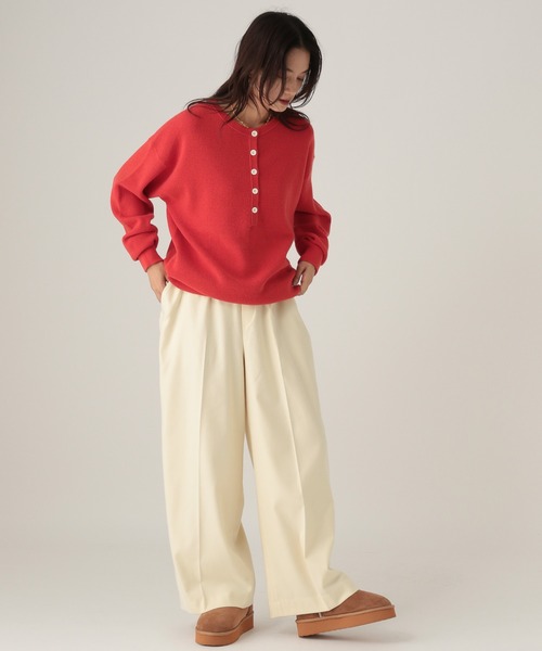 Elura（エルーラ）の「ウールライクワイドパンツ/596038（その他パンツ・レディース・ネイビー/オフホワイト/ライトグレー・MEDIUM/LARGE/FREE(S)）」の6枚目の写真