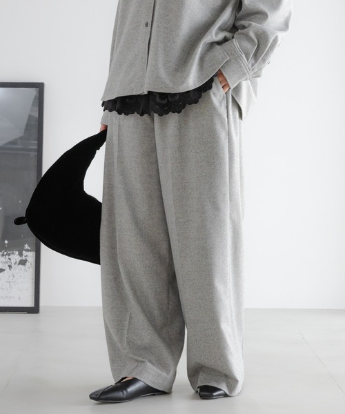 セール】ウールライクワイドパンツ/596038（その他パンツ）｜Elura