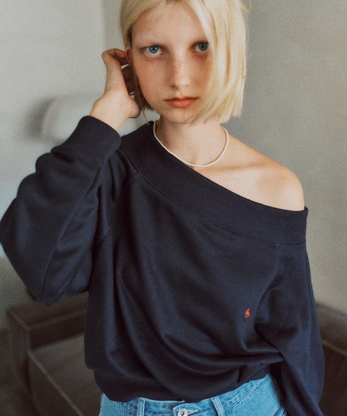 POLO BCS（ポロ ビーシーエス）の「【POLO BCS】VIS別注ワンショルダースウェットトップス（スウェット・レディース・グレー/ブラック/ネイビー・FREE）」の3枚目の写真