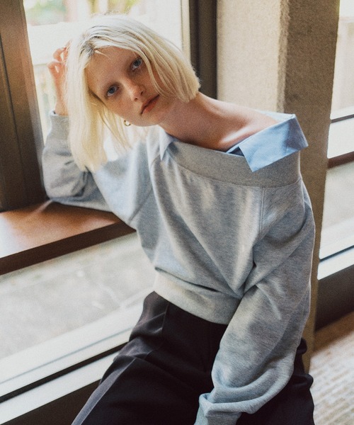 POLO BCS（ポロ ビーシーエス）の「【POLO BCS】VIS別注ワンショルダースウェットトップス（スウェット・レディース・グレー/ブラック/ネイビー・FREE）」の4枚目の写真