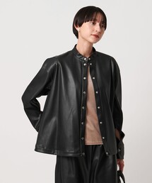 【値下げ交渉OK・未使用に近い】CINOH ハンティングジャケット　ブルゾン Narrenschiff:【ほんとにお洒落！】CINOHのシンセティックレザー