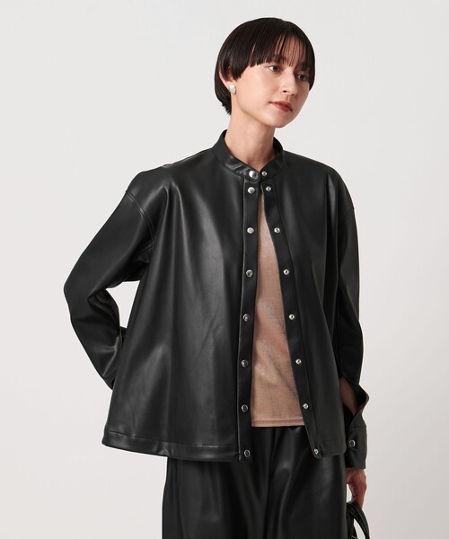 別注】＜CINOH＞レザーライク シャツ ブルゾン（ブルゾン）｜CINOH