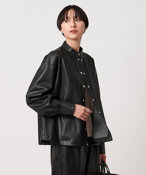 別注】＜CINOH＞レザーライク シャツ ブルゾン（ブルゾン）｜CINOH