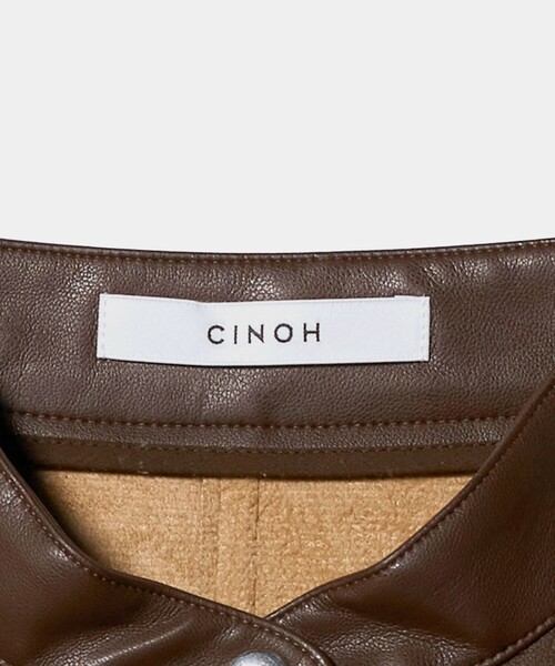 CINOH(チノ)の「【別注】<CINOH>レザーライク シャツ ブルゾン(ブルゾン・レディース・ブラック/ブラウン系・36)」の13枚目の写真