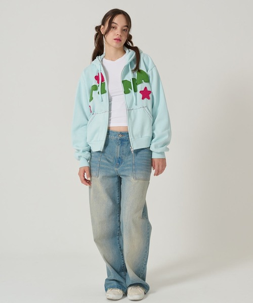 【新品未使用】TINA:JOJUN 裏起毛 ロゴパッチワークフーディー ネイビー 裏起毛 ロゴパッチワーク フーディー tina jojun ネイビ - メルカリ