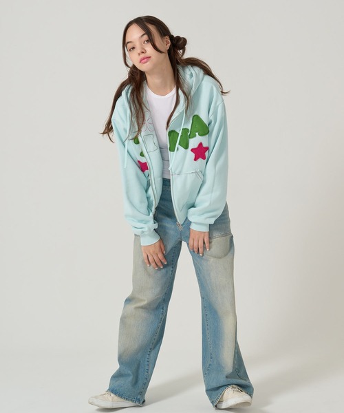 TINA：JOJUN（ティーナジョジュン）の「裏起毛 ロゴパッチワーク