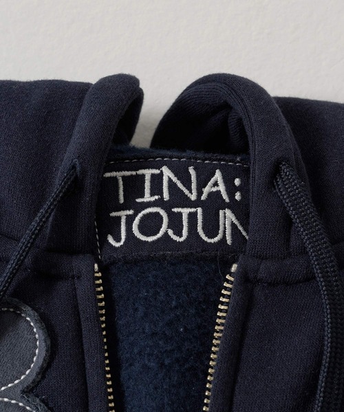 裏起毛 ロゴパッチワーク フーディー TINA：JOJUN（パーカー