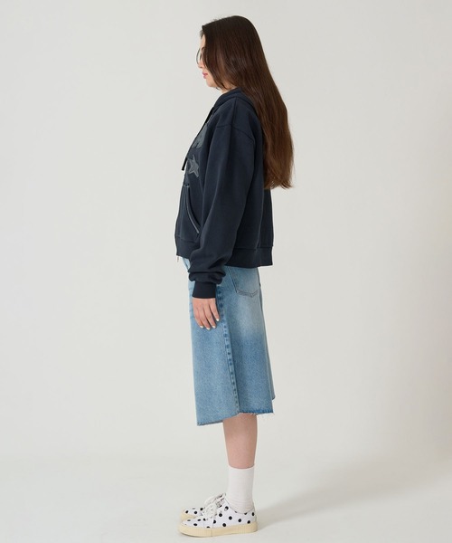 裏起毛 ロゴパッチワーク フーディー TINA：JOJUN（パーカー