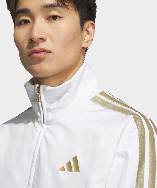 アディダス adidas ジャージ ゴールド 金色 新品 アディダス Mサイズ 金色ライン ゴールドライン ジャージ