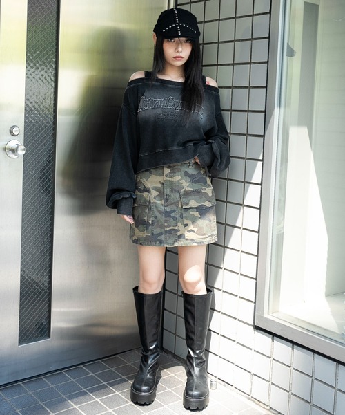 WEGO（ウィゴー）の「WEGO/【25年秋冬新作】ヴィンテージウォッシュカーゴミニスカート（デニムスカート・レディース・ブラック系3/コバルトブルー/ベージュ/チャコール/その他1・FREE）」の18枚目の写真