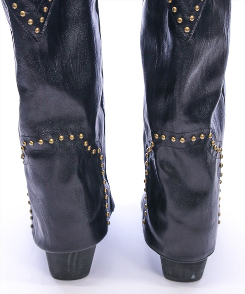 clear（クリア）の「ウエスタンカバーロングブーツ［Y2K カジュアル 着回し力抜群］（ブーツ・レディース・ブラック/グレー・M/L）」の5枚目の写真