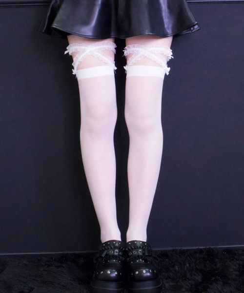 フリルクロスニーハイソックス（ソックス/靴下）｜mine by LAFARY