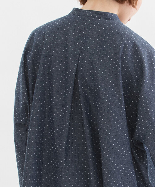 Cielドットドビースタンドカラー9分袖シャツ（シャツ/ブラウス）｜nop