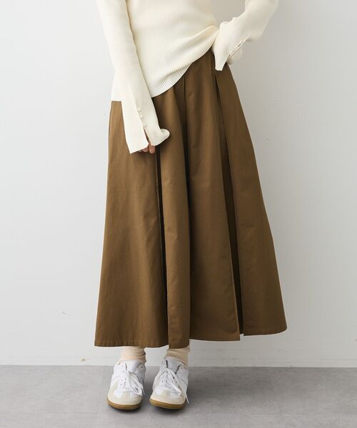 CRAFT STANDARD BOUTIQUE（クラフトスタンダードブティック）の「タックツイルプリーツスカート（スカート・レディース・ブラウン/カーキ・M/L）」の9枚目の写真