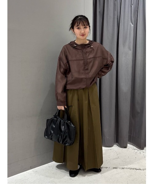 CRAFT STANDARD BOUTIQUE（クラフトスタンダードブティック）の「タックツイルプリーツスカート（スカート・レディース・ブラウン/カーキ・M/L）」の4枚目の写真