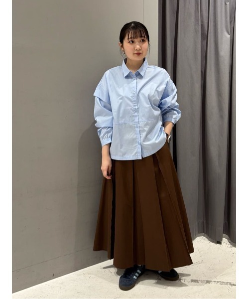 CRAFT STANDARD BOUTIQUE（クラフトスタンダードブティック）の「タックツイルプリーツスカート（スカート・レディース・ブラウン/カーキ・M/L）」の5枚目の写真