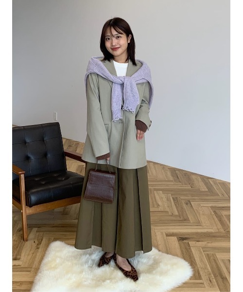 CRAFT STANDARD BOUTIQUE（クラフトスタンダードブティック）の「タックツイルプリーツスカート（スカート・レディース・ブラウン/カーキ・M/L）」の7枚目の写真