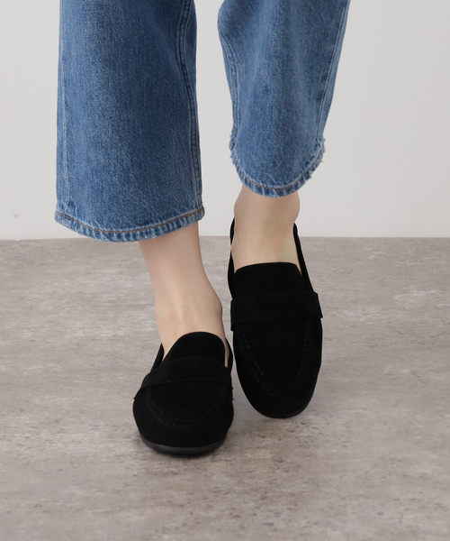 VERMEIL par iena(ヴェルメイユパーイエナ)の「BLACK SUEDE STUDIO ブラックスエードスタジオ Suede Slippon ARROW(その他シューズ・レディース・ブラック・36/37/38/39)」の2枚目の写真