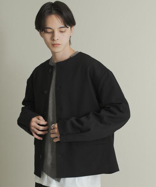 SENSE OF PLACE by URBAN RESEARCH(センスオブプレイスバイアーバンリサーチ)の「コンフォートクルーネックジャケット(その他アウター・メンズ・ブラック/グレー・MEDIUM/LARGE)」の4枚目の写真