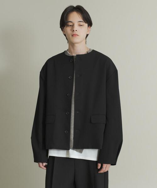 SENSE OF PLACE by URBAN RESEARCH(センスオブプレイスバイアーバンリサーチ)の「コンフォートクルーネックジャケット(その他アウター・メンズ・ブラック/グレー・MEDIUM/LARGE)」の5枚目の写真