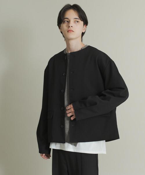 SENSE OF PLACE by URBAN RESEARCH(センスオブプレイスバイアーバンリサーチ)の「コンフォートクルーネックジャケット(その他アウター・メンズ・ブラック/グレー・MEDIUM/LARGE)」の6枚目の写真