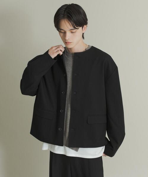 SENSE OF PLACE by URBAN RESEARCH(センスオブプレイスバイアーバンリサーチ)の「コンフォートクルーネックジャケット(その他アウター・メンズ・ブラック/グレー・MEDIUM/LARGE)」の7枚目の写真