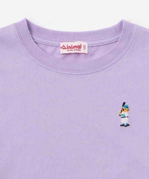 minimal(ミニマル)の「くまワンポイント天竺ロングTシャツ(Tシャツ/カットソー・キッズ・オフホワイト/ブラック/レッド/トップグレー/ラベンダー/カーキ・100cm/90cm/130cm/120cm/110cm/140cm)」の21枚目の写真