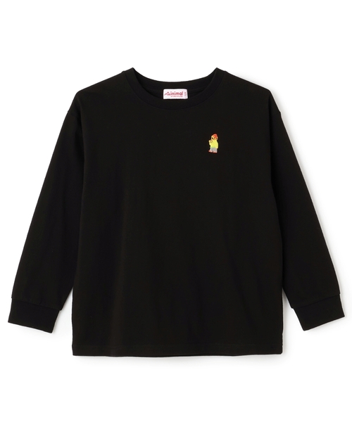 minimal(ミニマル)の「くまワンポイント天竺ロングTシャツ(Tシャツ/カットソー・キッズ・オフホワイト/ブラック/レッド/トップグレー/ラベンダー/カーキ・100cm/90cm/130cm/120cm/110cm/140cm)」の13枚目の写真