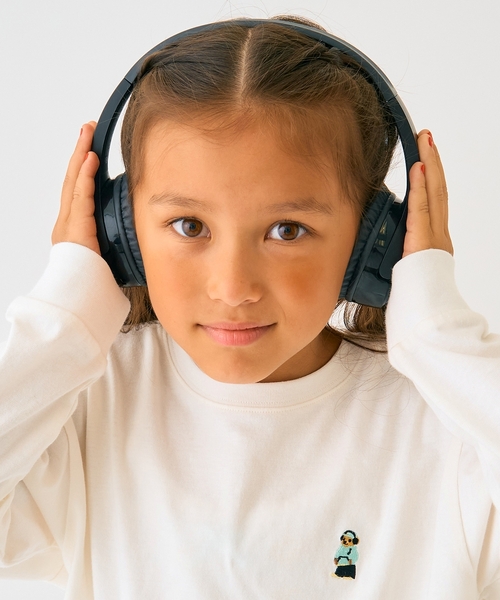 minimal(ミニマル)の「くまワンポイント天竺ロングTシャツ(Tシャツ/カットソー・キッズ・オフホワイト/ブラック/レッド/トップグレー/ラベンダー/カーキ・100cm/90cm/130cm/120cm/110cm/140cm)」の11枚目の写真