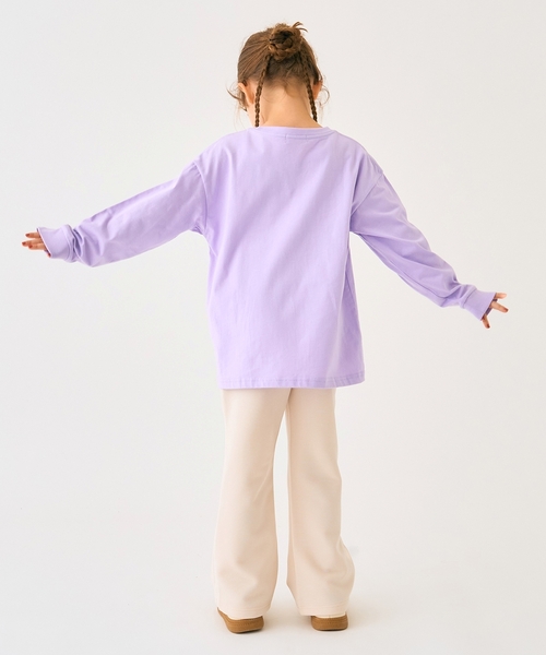 minimal(ミニマル)の「くまワンポイント天竺ロングTシャツ(Tシャツ/カットソー・キッズ・オフホワイト/ブラック/レッド/トップグレー/ラベンダー/カーキ・100cm/90cm/130cm/120cm/110cm/140cm)」の9枚目の写真