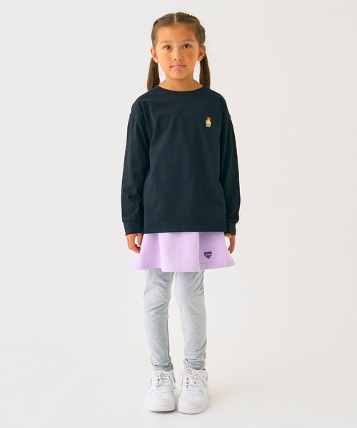 minimal(ミニマル)の「くまワンポイント天竺ロングTシャツ(Tシャツ/カットソー・キッズ・オフホワイト/ブラック/レッド/トップグレー/ラベンダー/カーキ・100cm/90cm/130cm/120cm/110cm/140cm)」の8枚目の写真