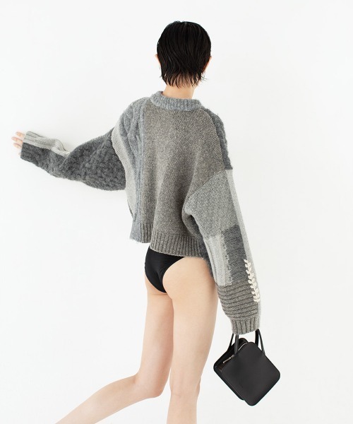 leinwande Intarsia Cable Cardigan グレー Intarsia Cable Cardigan（カーディガン/ボレロ）｜leinwande（ライン