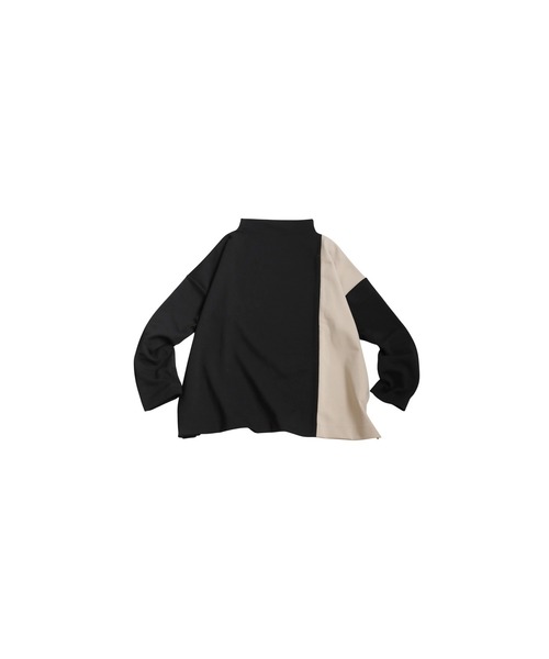 antiqua(アンティカ)の「アシメデザイン バイカラー トップス(Tシャツ/カットソー・レディース・ブラック・ONESIZE)」の10枚目の写真