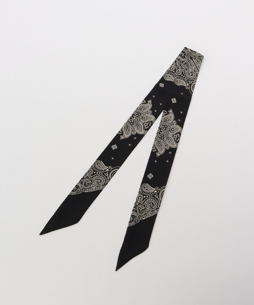 SLOBE IENA（スローブイエナ）の「AENEIS/エネス シルクバンダナ MINIMAL BANBANA（ストール/ショール・レディース・ブラウン/ブラック・FREE）」の6枚目の写真