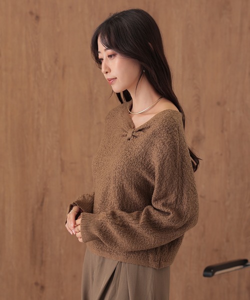 SUWDEE(スーディー)の「ribbon motif knit pullover(ニット/セーター・レディース・キャメル/ブラック/アイボリー・FREE)」の11枚目の写真