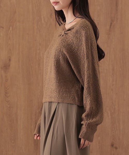 SUWDEE(スーディー)の「ribbon motif knit pullover(ニット/セーター・レディース・キャメル/ブラック/アイボリー・FREE)」の13枚目の写真