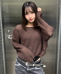 A'GEM/9 × .kom 『.KOM/ドットケーオーエム』 Crochet Knit 2SET Tops/クロシェニット 2点セットトップス
