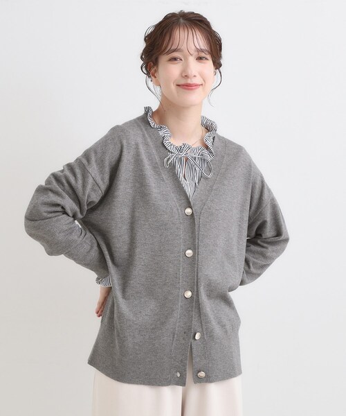 セール】【洗える】もちもち ミドル丈ニットカーディガン