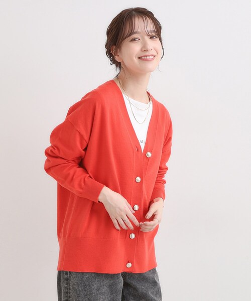 DRESKIP（ドレスキップ）の「【洗える】もちもち ミドル丈ニットカーディガン（カーディガン/ボレロ・レディース・グレー/ブラック/ブルー系その他/オレンジ・01/02/03/04）」の19枚目の写真