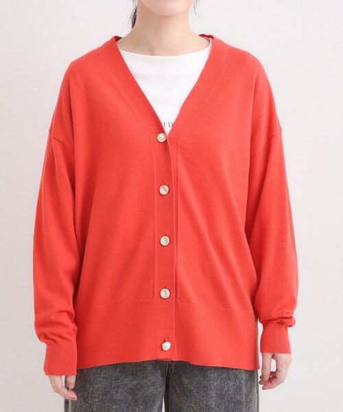 DRESKIP（ドレスキップ）の「【洗える】もちもち ミドル丈ニットカーディガン（カーディガン/ボレロ・レディース・グレー/ブラック/ブルー系その他/オレンジ・01/02/03/04）」の12枚目の写真