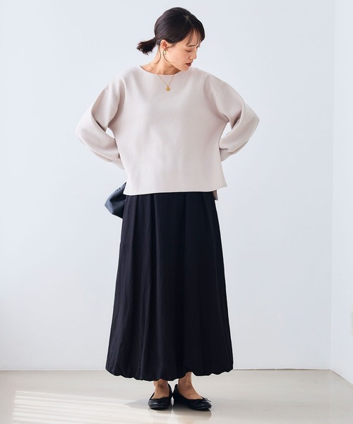 CROSS FUNCTION（クロスファンクション）の「《洗える》サマ美え マシュマロミラノバルーンスリーブニット【CROSS FUNCTION/クロスファンクション】（ニット/セーター・レディース・ブラック/ホワイト系その他/チャコールグレー/レッド/ライトベージュ/ブラウン系その他・M/L/LL）」の11枚目の写真