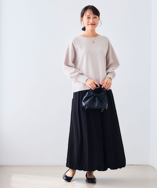 CROSS FUNCTION（クロスファンクション）の「《洗える》サマ美え マシュマロミラノバルーンスリーブニット【CROSS FUNCTION/クロスファンクション】（ニット/セーター・レディース・ブラック/ホワイト系その他/チャコールグレー/レッド/ライトベージュ/ブラウン系その他・M/L/LL）」の12枚目の写真