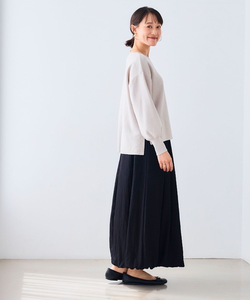 CROSS FUNCTION（クロスファンクション）の「《洗える》サマ美え マシュマロミラノバルーンスリーブニット【CROSS FUNCTION/クロスファンクション】（ニット/セーター・レディース・ブラック/ホワイト系その他/チャコールグレー/レッド/ライトベージュ/ブラウン系その他・M/L/LL）」の16枚目の写真