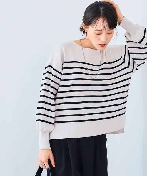 CROSS FUNCTION（クロスファンクション）の「《洗える》サマ美え マシュマロミラノバルーンスリーブニット【CROSS FUNCTION/クロスファンクション】（ニット/セーター・レディース・ブラック/ホワイト系その他/チャコールグレー/レッド/ライトベージュ/ブラウン系その他・M/L/LL）」の13枚目の写真