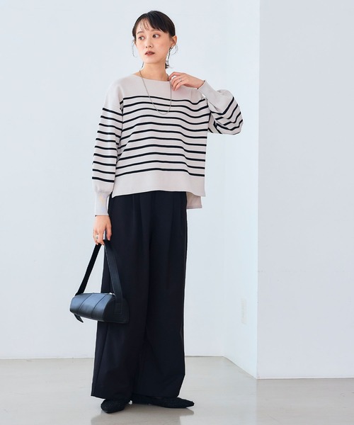 CROSS FUNCTION（クロスファンクション）の「《洗える》サマ美え マシュマロミラノバルーンスリーブニット【CROSS FUNCTION/クロスファンクション】（ニット/セーター・レディース・ブラック/ホワイト系その他/チャコールグレー/レッド/ライトベージュ/ブラウン系その他・M/L/LL）」の22枚目の写真