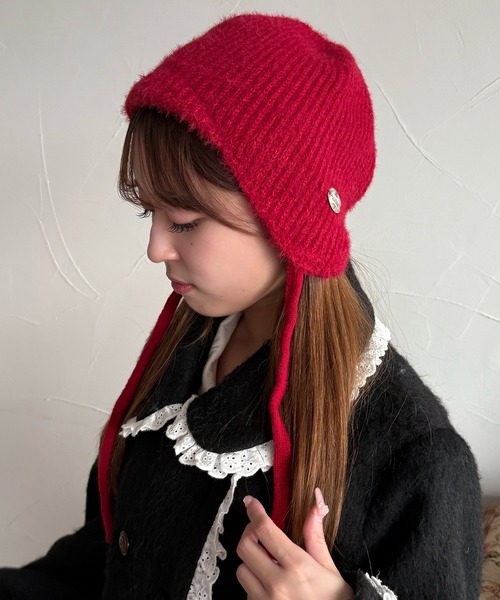 kutir（クティール）の「kutirlune／シャギーニットキャップ（ニットキャップ/ビーニー・レディース・ライトホワイト/ブラック/レッド・FREE）」の3枚目の写真