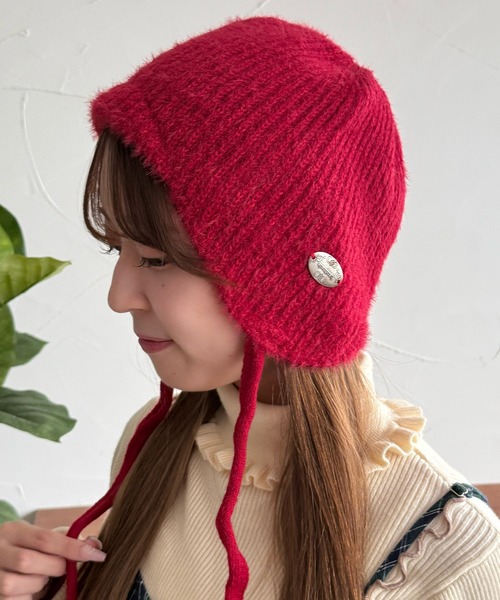 kutir（クティール）の「kutirlune／シャギーニットキャップ（ニットキャップ/ビーニー・レディース・ライトホワイト/ブラック/レッド・FREE）」の12枚目の写真