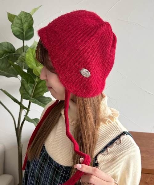 kutir（クティール）の「kutirlune／シャギーニットキャップ（ニットキャップ/ビーニー・レディース・ライトホワイト/ブラック/レッド・FREE）」の13枚目の写真