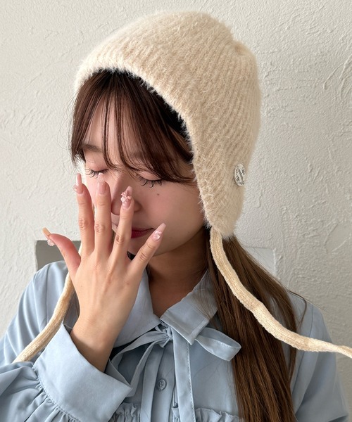 kutir（クティール）の「kutirlune／シャギーニットキャップ（ニットキャップ/ビーニー・レディース・ライトホワイト/ブラック/レッド・FREE）」の16枚目の写真